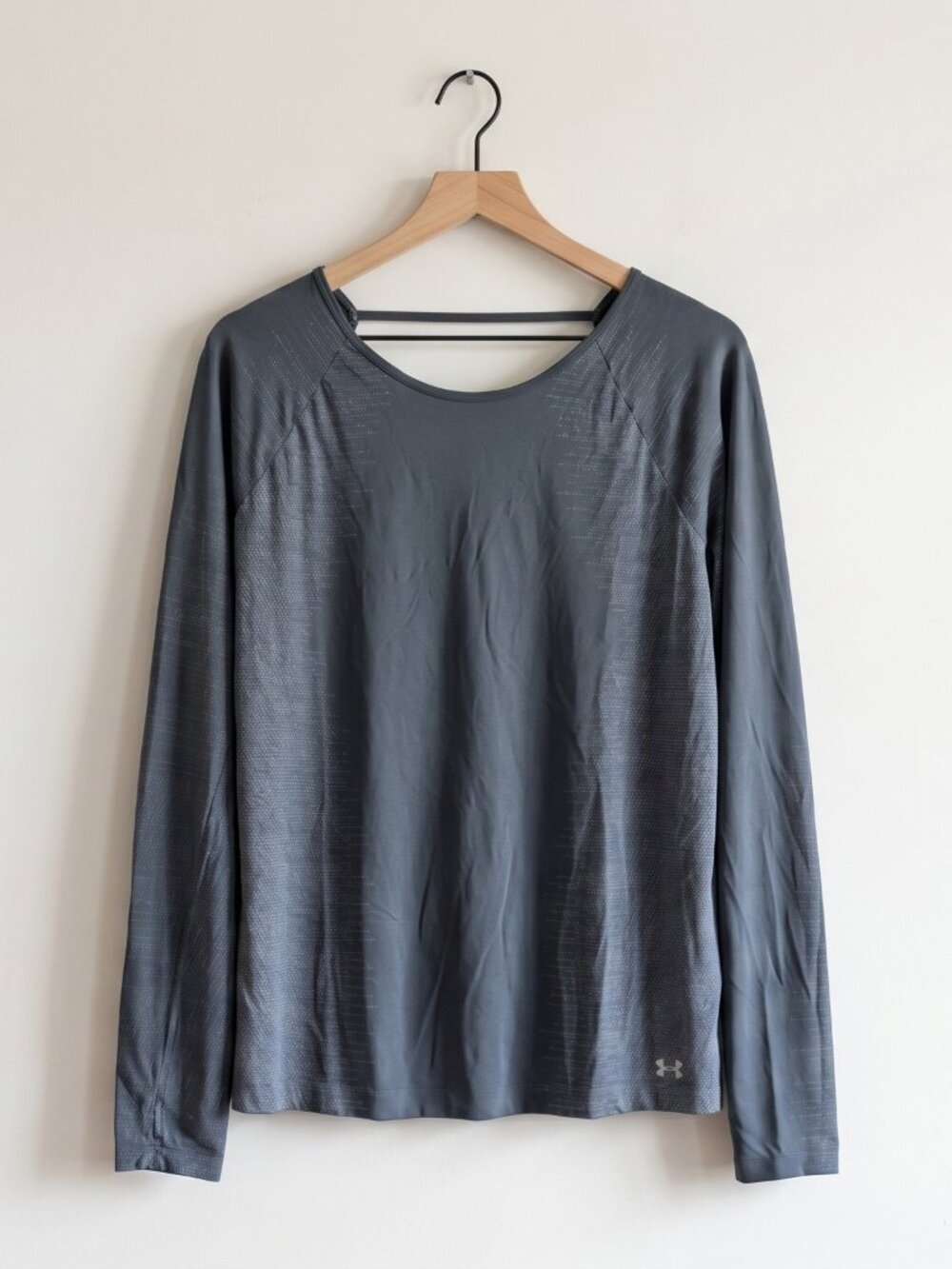 Under Armour Blue Open Back Long Sleeve Athletic Top Textured XL